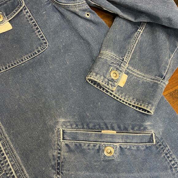 Vintage 90s Ralph Lauren Jeans Co Denim Chore Barn Workwear Jacket Women's Large - Picture 8 of 12